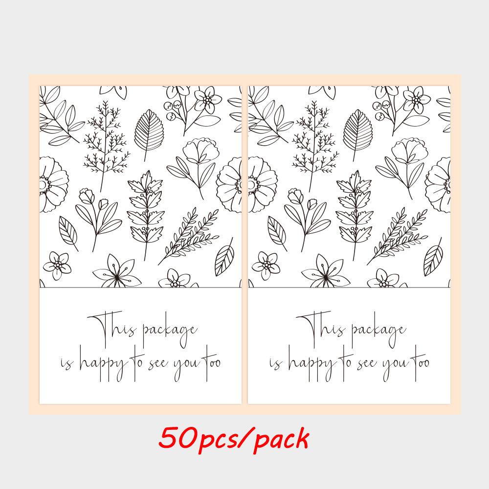10-50Pcs Thank You Sticker This Package Is Happy To See You Too Flower Stickers Seal Label For Small Business Package Decor