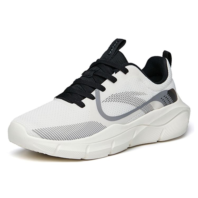 ANTA Men's Qingyi Lightweight Breathable Mesh Running Shoes Off White Black Grey 112217705-1