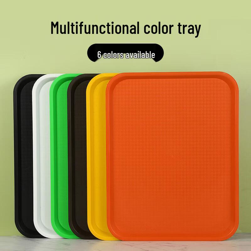 Shi Yong Medium Rectangular Plastic Serving Trays (5-Pack)