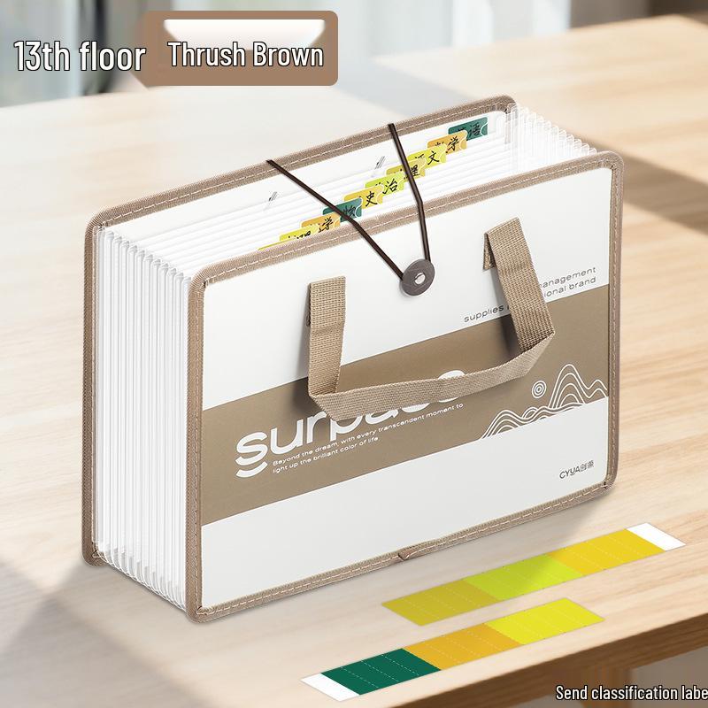 Good 5210 A4 Multi-layer Accordion File Folder - Large Capacity Exam Paper Storage Bag, Vertical Desktop Organizer.