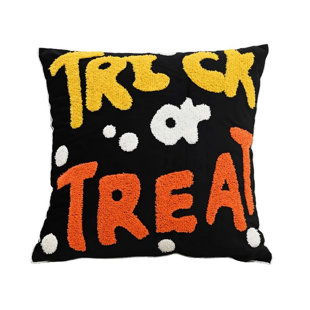 Halloween Pillow Cover, Halloween Embroidery Pillowcase, Thanksgiving Family Party Pumpkin  Decoration Pillowcase, Cushion Cover