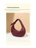 Large Capacity Woven Shoulder Bag - Trendy Crescent Dumpling Handbag, Underarm Style.