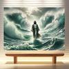 2D Flat Jesus Walking On Water Wall Hanging No Electricity Required Universal Church Decoration