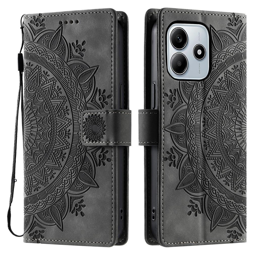 Styl 018 Etui dla Xiaomi Redmi Note 14 5G z nadrukowanym totemem, skórzane etui portfelowe w dotyku skóry