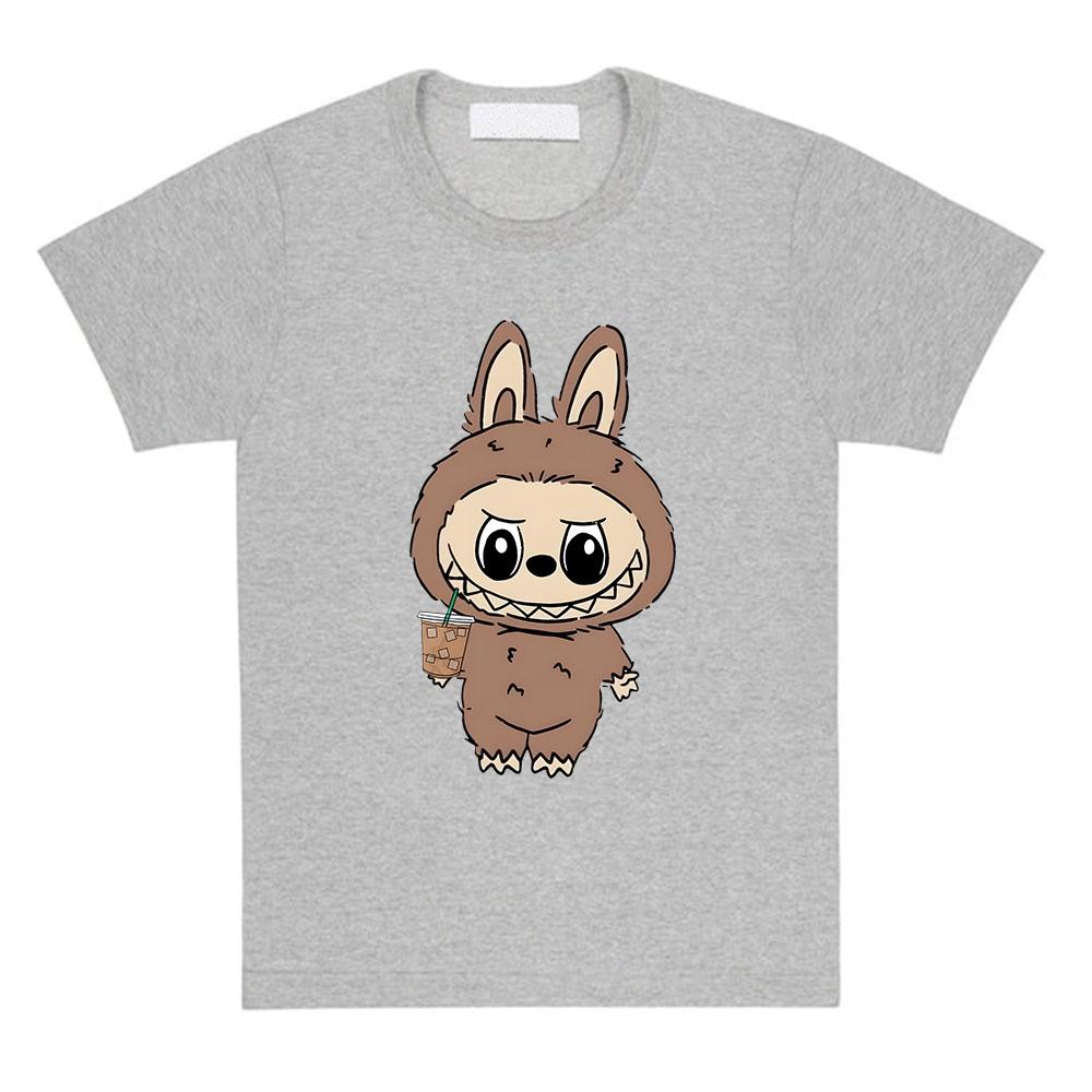 Girls Tees Kawaii Doll Labubu T-shirt 2025 Fashion Cartoon Graphic Tshirts Short Sleeve Cotton Female T Shirts Streetwear Women