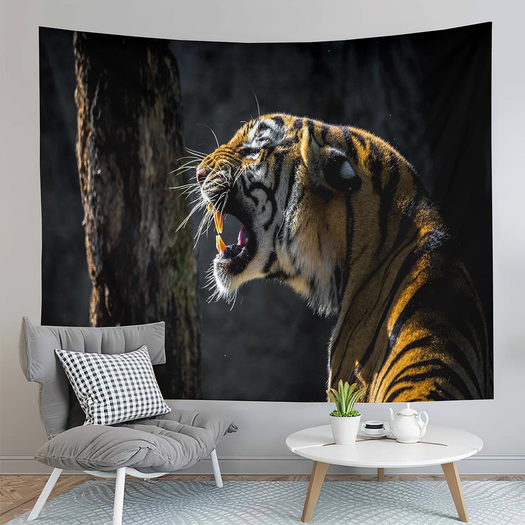 Tiger Tapestry Ferocious Predator Tapestry Wild Animals Tapestry Creativity Art Tapestries Home Living Room Bedroom Dorm Decor
