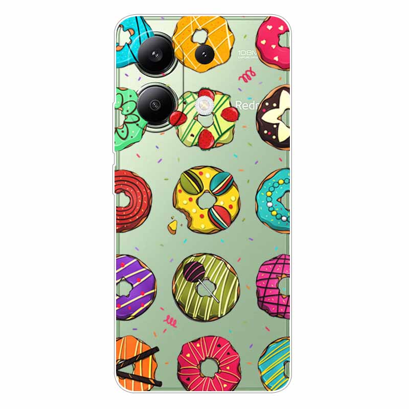 For Xiaomi Redmi Note 13 4G Case TPU Clear Soft Cute Girl Paint Cover For Redmi Note 13 4G Case Note13 Transparent Silicone