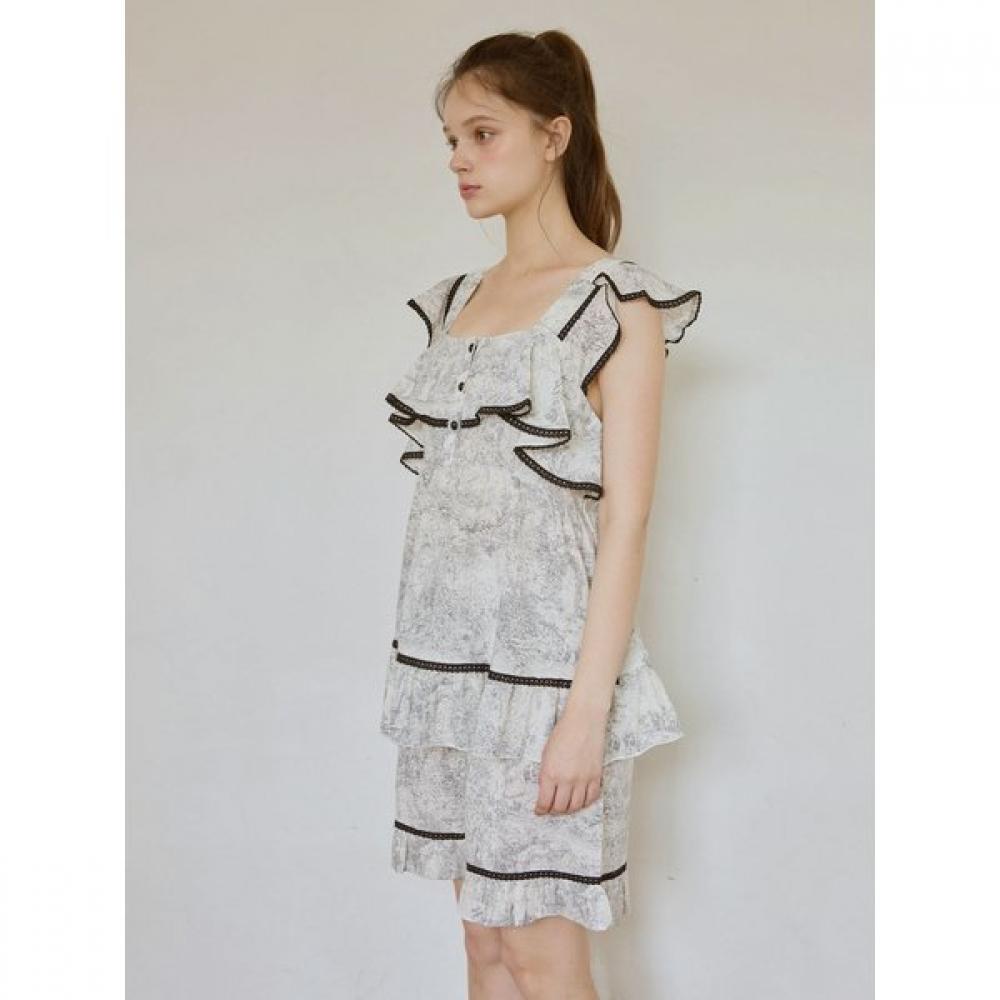 Lunaluz Women Rayon Cotton Square Neck Sleeveless Two Piece Pajamas