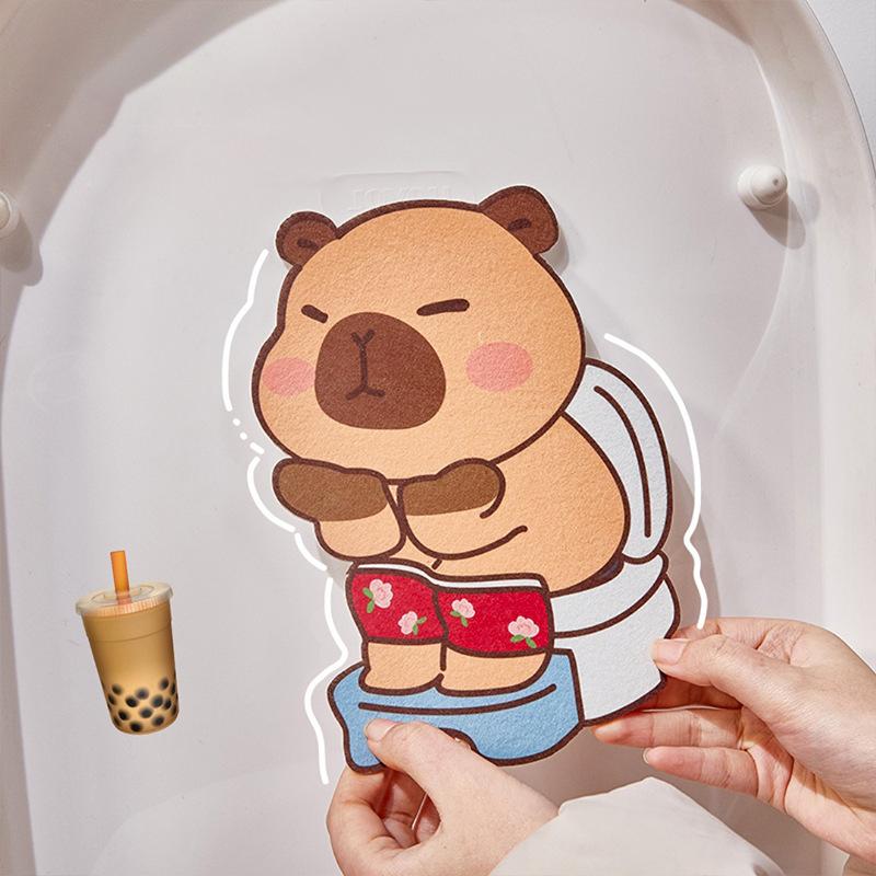 Capybara Deodorant Sticker Bathroom Toilet Lid Decals Deodorant Self-Adhesive Odor Removal Sticker Bathroom Living Room Decor