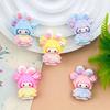 Glossy Rabbit Ear Princess Dress & KT Cat Resin Accessories for Phone & Hair: DIY Charms & Shoe Flowers.