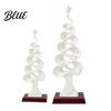Luxury Home Office Decor Abstract Christmas Tree Figurine, Artistic Spiral Sculpture, Modern Xmas Sophisticated Art Statue for Desk Shelf Table Unique