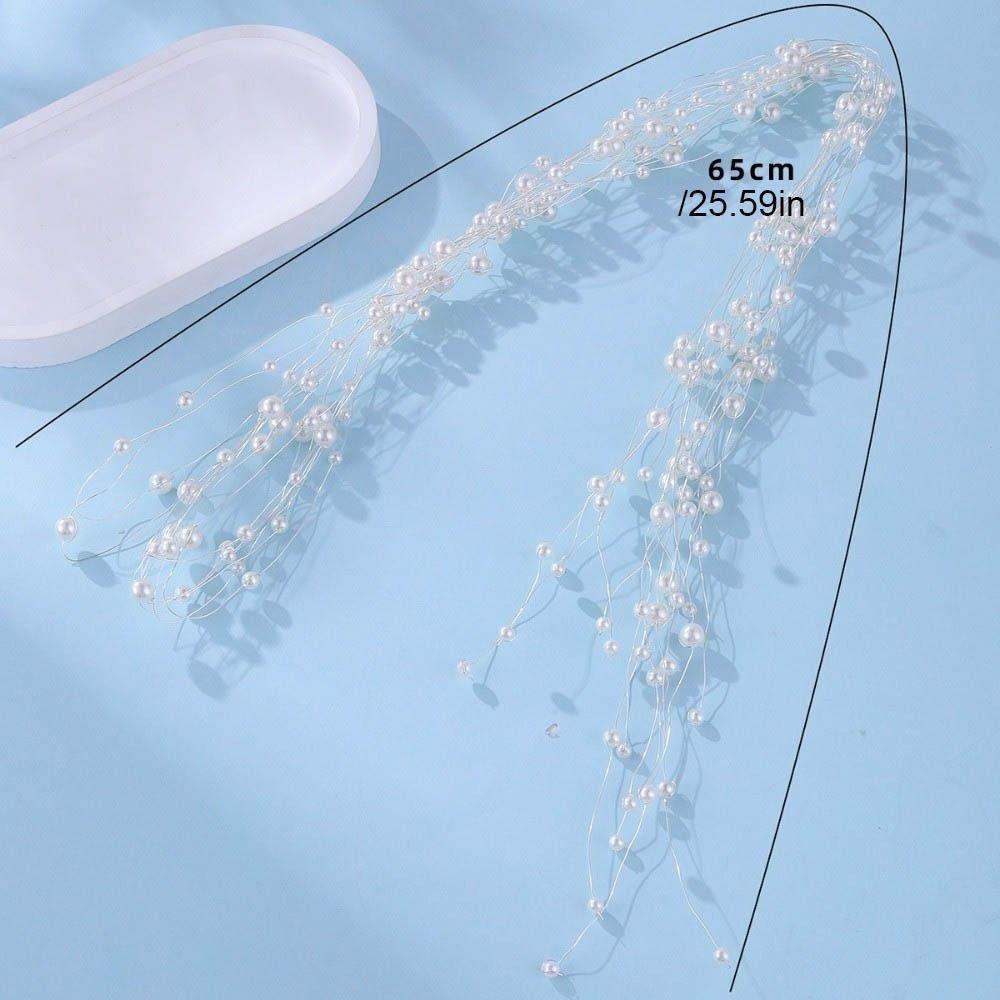 Imitation Pearl Fairy Hair Band Handmade Bridal Headdress Elegant Pearl Headdress Hair Accessories