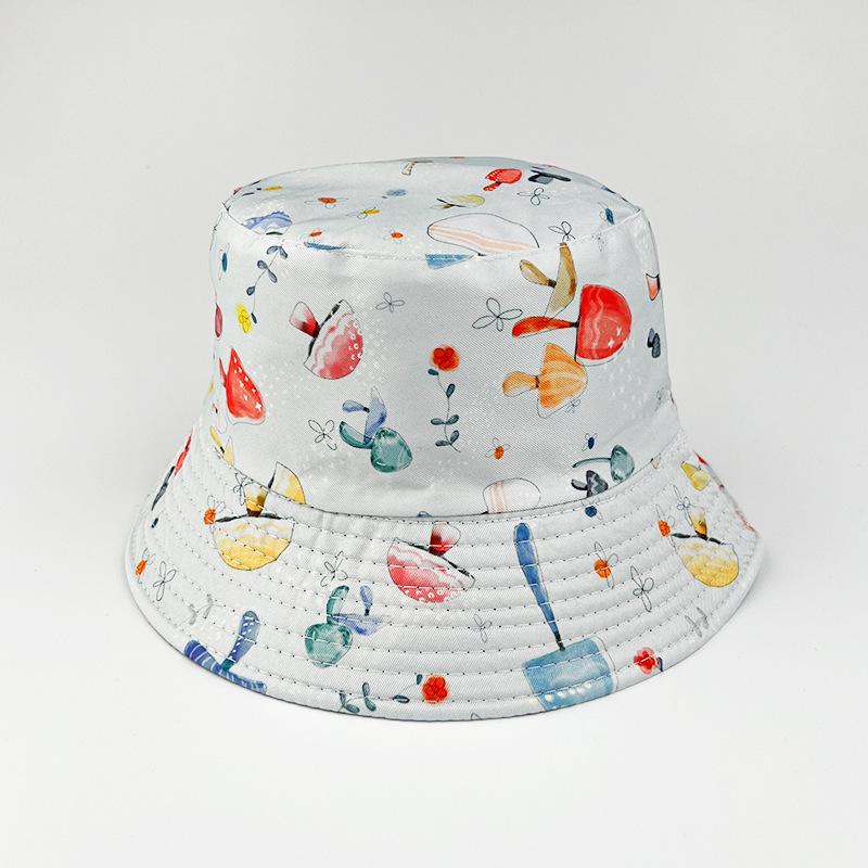 

Новая весенне-летняя панама с принтом грибов для женщин, универсальная солнцезащитная шляпа для ношения на открытом воздухе, шляпа-горшок M（56-58cm）