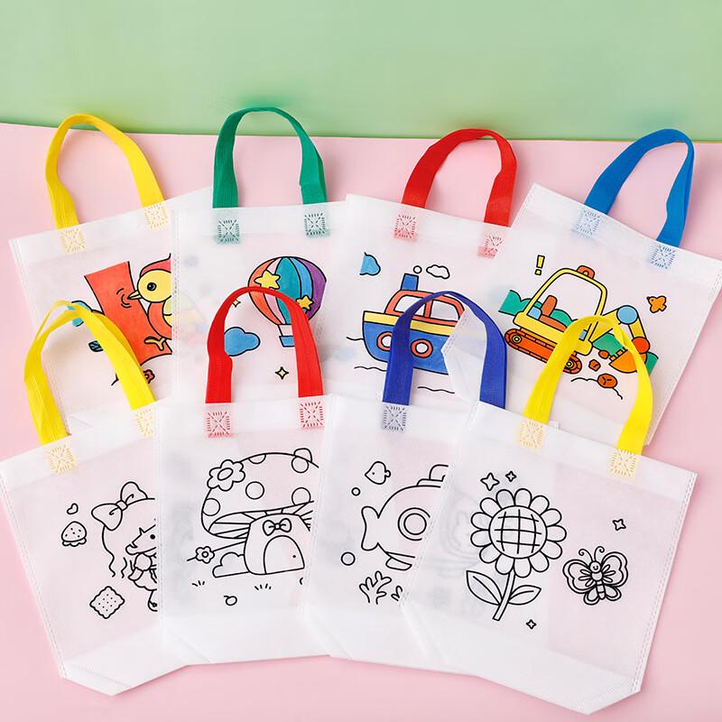 Linen DIY Cartoon Graffiti Tote Bag Kit
