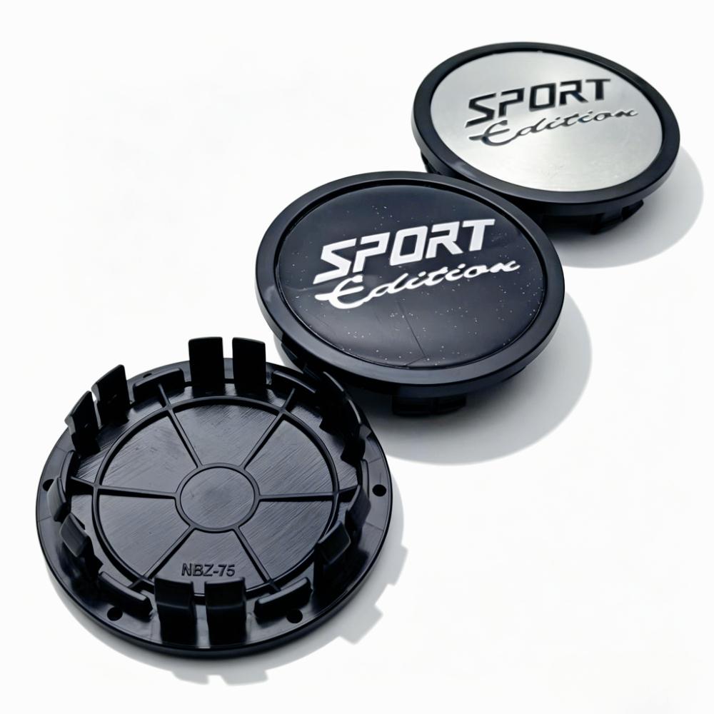 4pcs Sport Edition Logo Emblem Badge Car Wheel Center Caps 75MM Clips 65MM Wheels Hub Cap Rim Hubcaps Dust Cover Car Accessories