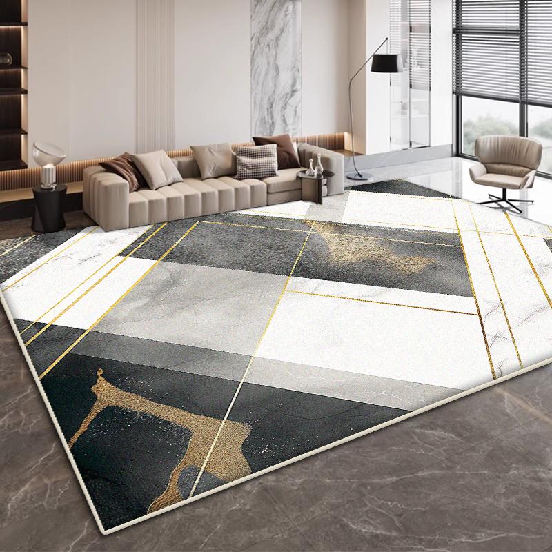 Modern Geometric Design Living Room Carpet Simple Decoration Bedroom Non-slip Large Rugs Office Coffee Tables Soft Mat Washable