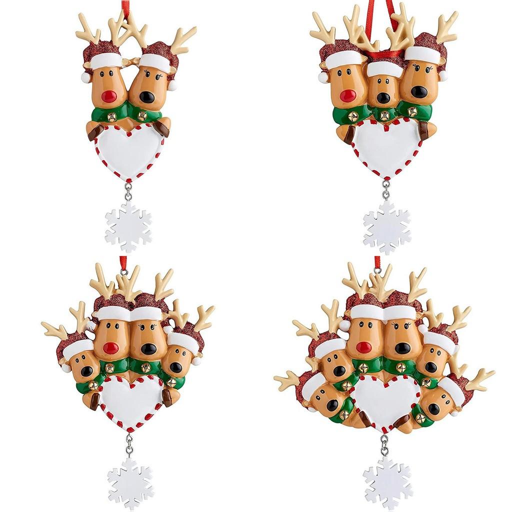 Charming Christmas Reindeer Heart Snowflake Resin Decoration Set For Festive Cheer