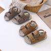 New Summer Kids Sandals For Girls Leather Metal Buckle Soft Sole Non-slip Fashion Toddler Boys Beach Sandals