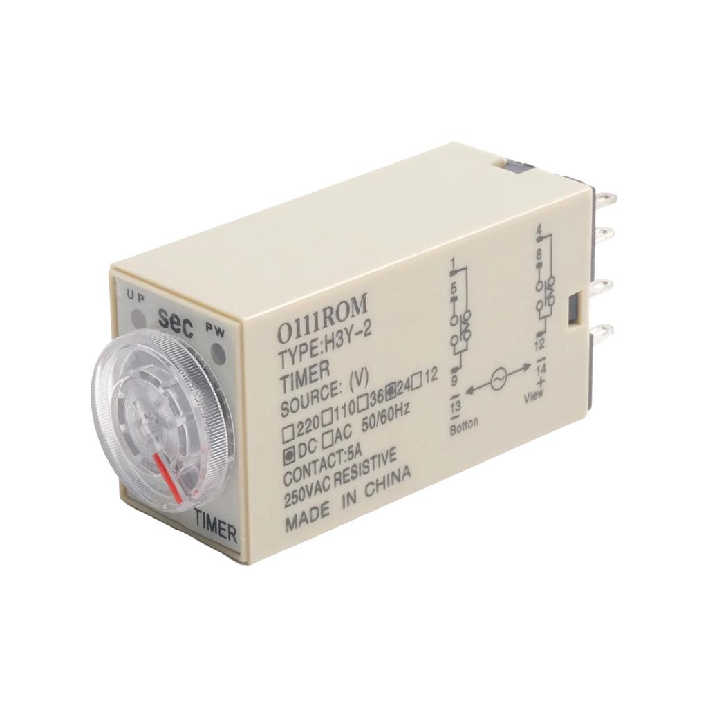 Zeitrelais H3Y-2 mit fester 60-Sekunden Einschaltverzögerungsfunktion und 8-Pin Klemmenblock für einfache Verdrahtungsintegration