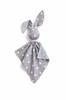 Bunny Cuddly Toy Doudou Double-Sided Cotton and Minky - Grey Stars - Grey