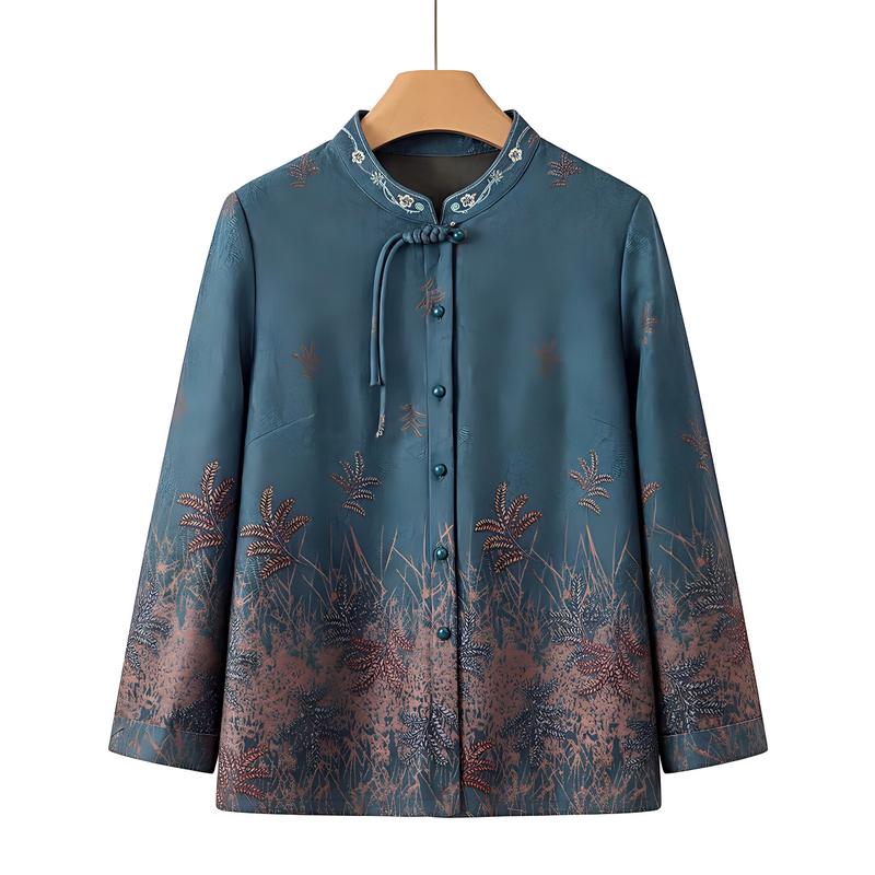 Yuzhaolin Women s New Chinese Style Printed Shirt 2XL