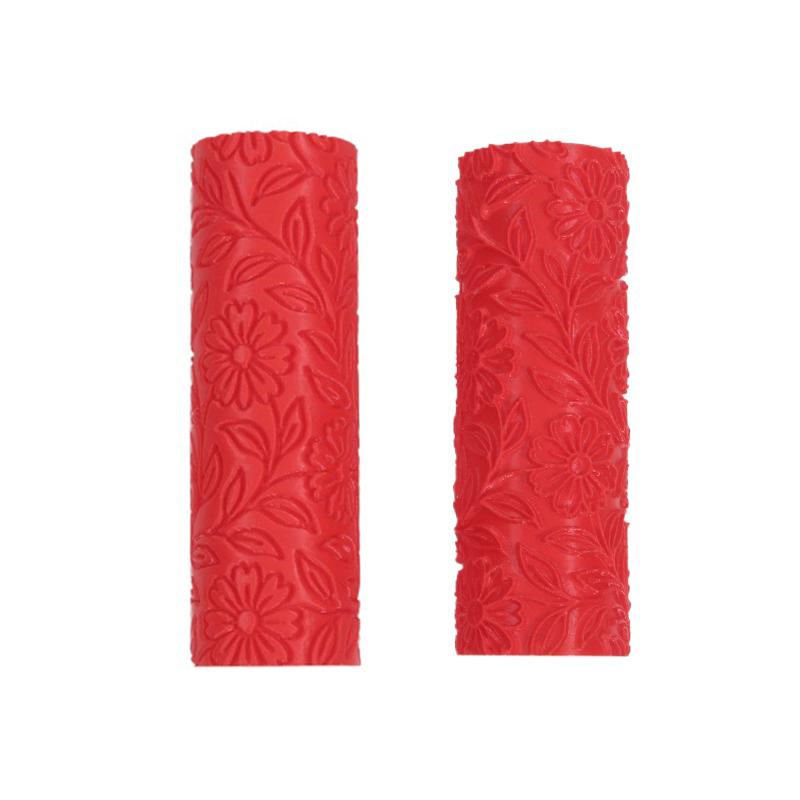 Plastic Texture Rolling Pin Ceramic Pottery Art Embossed Rod Daisy Flower Pattern Mud Rol Reliefs DIY Clay Craft Tools