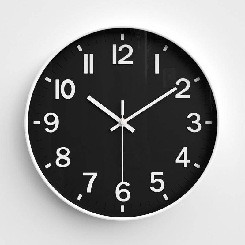 Living Room Wall Clock Modern Simple Home Clock Bedroom Silent Wall Clock Round Quartz Clock 12 Inches 30CM