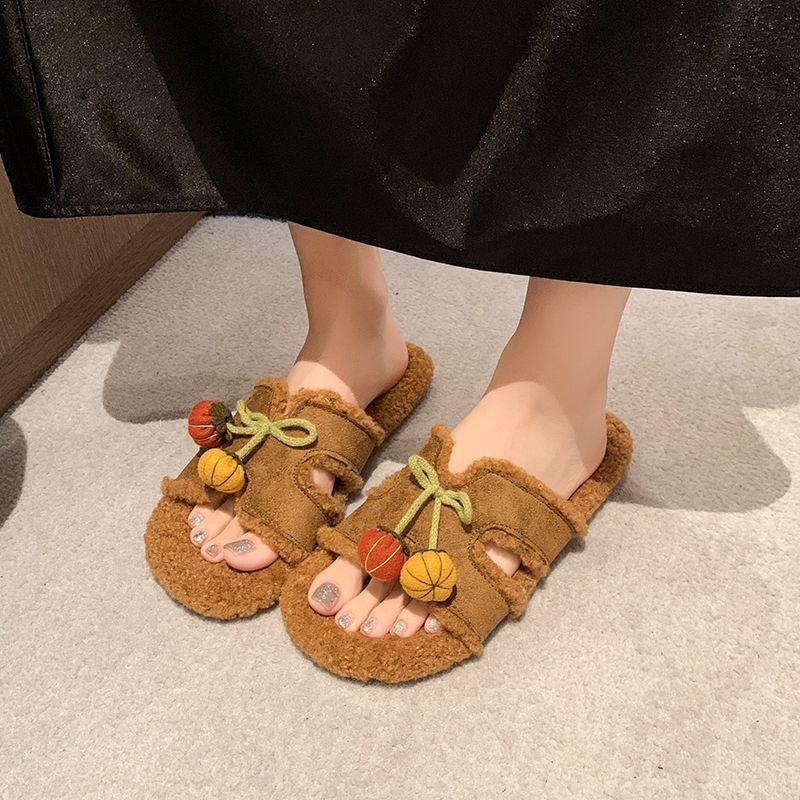 2025 Autumn and Winter Niche Cute Cartoon Small Tomato Versatile Casual Style Internet Celebrity Fashion Milk Huhu Word Mao Mao Shoes