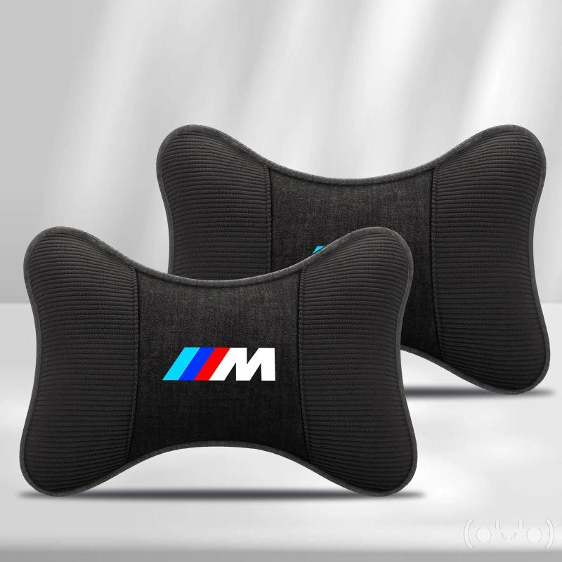 FA7Car Seat Headrest Leather Neck Pillow Interior Accessories For BMW G11 G12 G30 G31 G01 G02 5 7 Series X5 X7 M5 M8 Sticker
