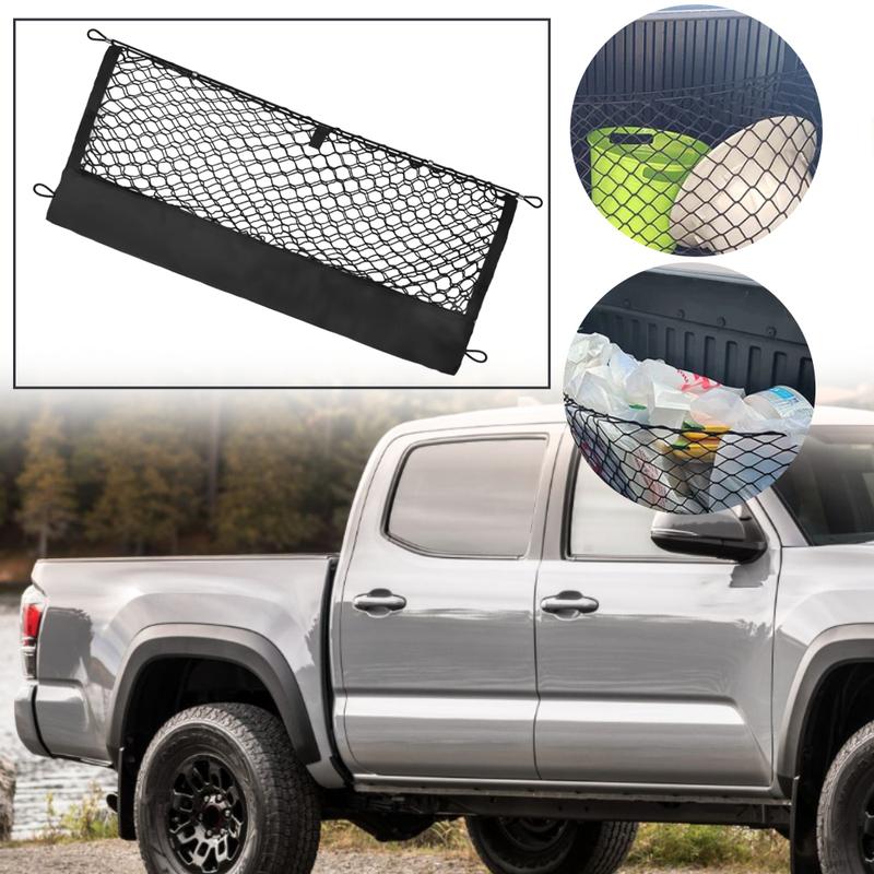 For Toyota Tacoma 2005-2024 Truck Bed Cargo Net Mesh Cargo Net Car Storage Pocket Storage Wall Sticker Organizer Pouch Bag