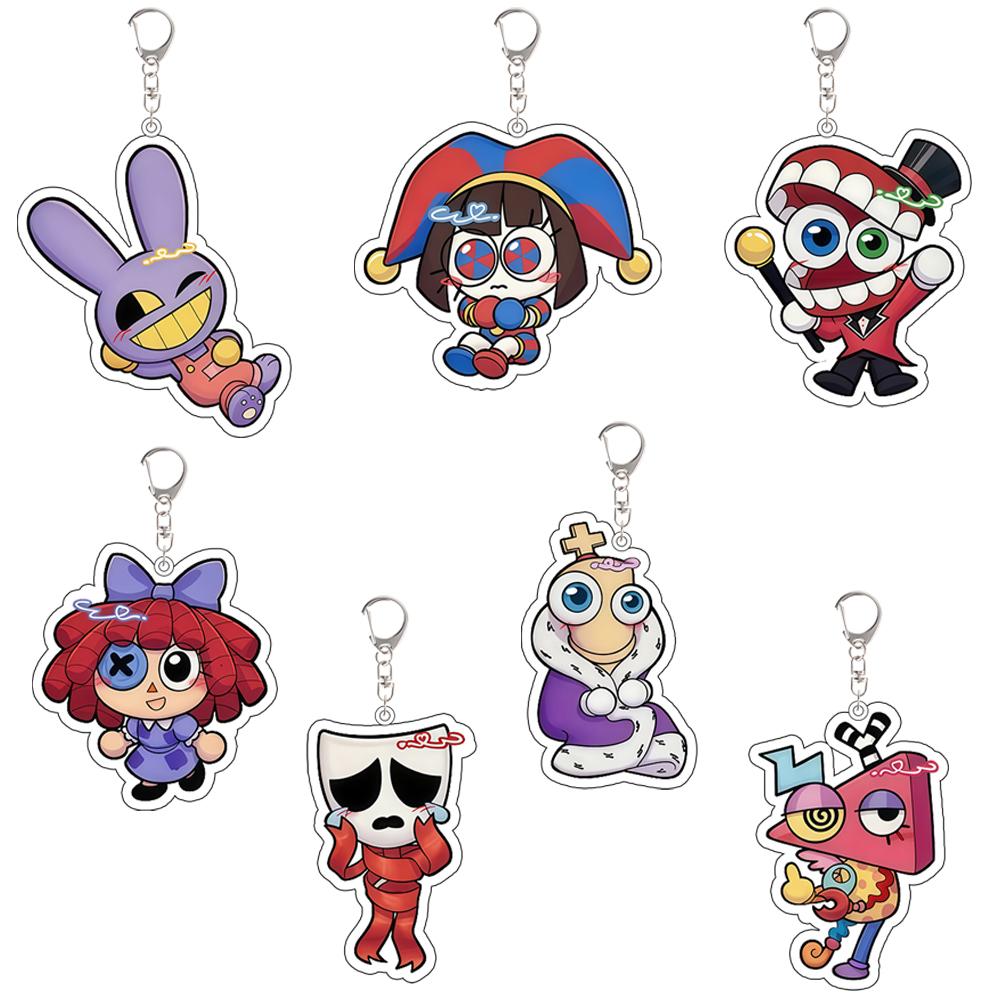 Chic Studio Unisex For Tadc Jax Pomni Ragatha Gangle Zooble Kinger Caine Anime Peripheral Acrylic Keychain Custom Cartoons Backpack Pendant Gift