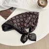 Silk scarf neck cotton and linen small square scarf women's cashew fruit decorative scarf plaid silk scarf women's autumn hair accessories