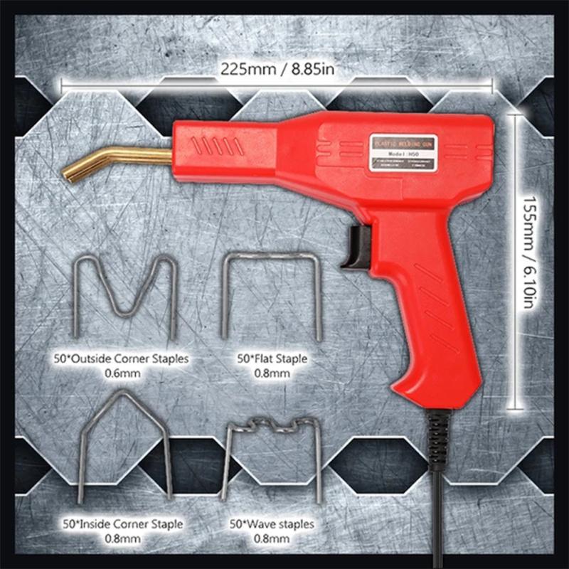 Mașină portabilă de sudură din plastic 50w Instrument de garaj Mașină de unghii fierbinte Capsator Pvc Mașină de reparare a mașinii