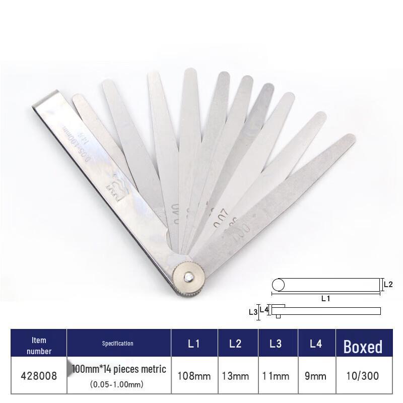 Great Wall Precision 14-Blade Metric Feeler Gauge Set
