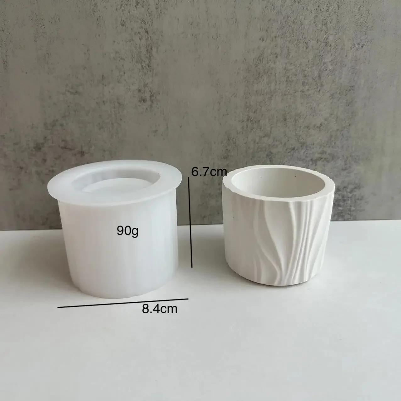 

DIY Concrete Resin Circular Flowerpot Silicone Mold Gypsum Lined Candle Cup Top Quality for Home Garden Craft