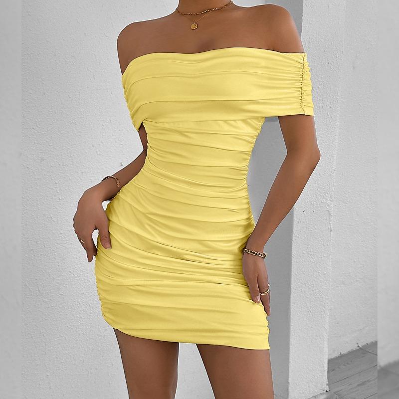 2025 New Women's Skirts Sexy One-shoulder Fashion Tight Hip-hugging Dress