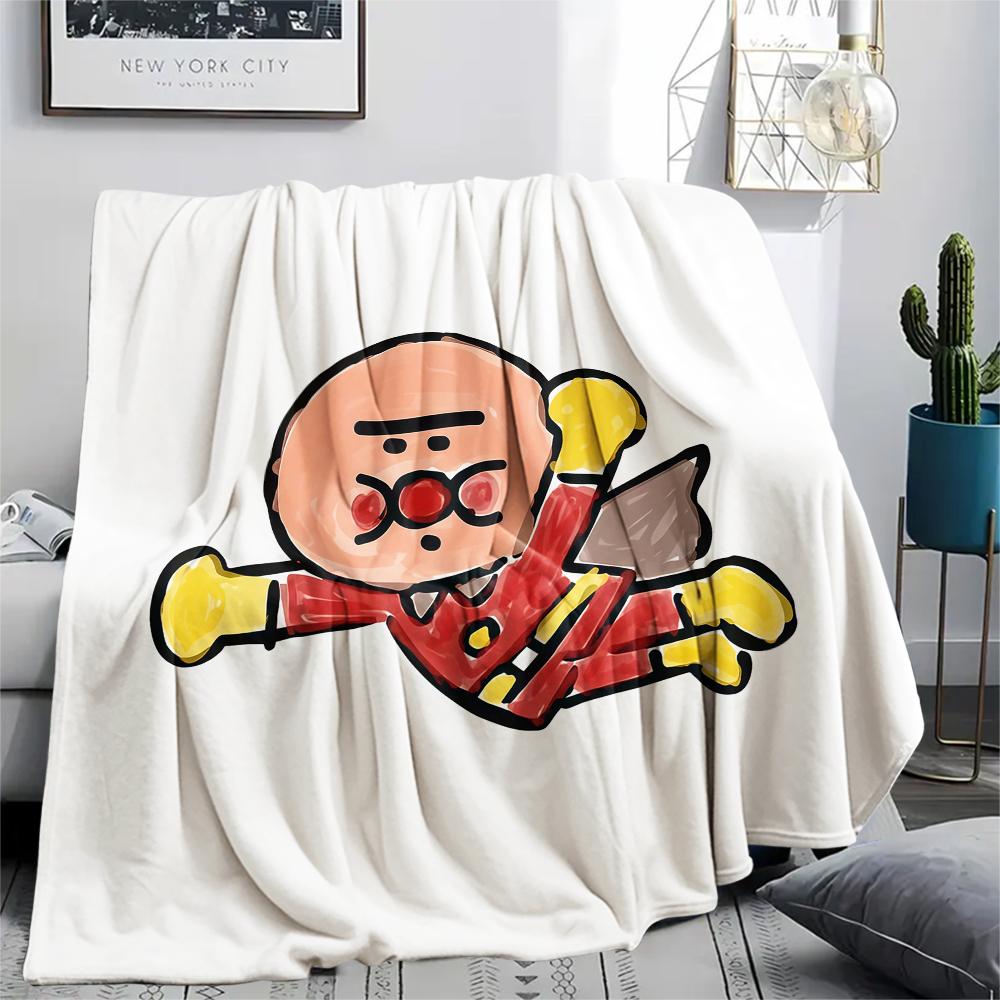 1PC Anpanman Print Flannel Blanket, High quality All Seasons, Home Decor, Warmth and Comfort, Perfect for Christmas Gifts