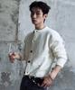 Lanarchive [0083] Boucle Round Neck Cardigan - Ivory