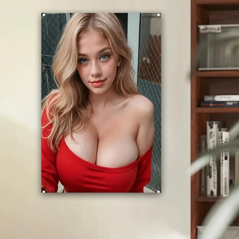 

pc Renaissance Poster Blonde Woman in Red Dress Home Office Decor Wall Art 20x30cm