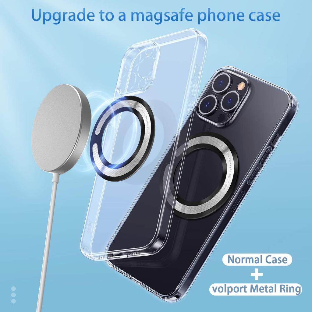 4Pcs Adapter Ring for Magsafe, Magnet Adapter, Magsafe Sticker with 3M Adhesive, Black Metal Loop for Wireless Charger/Card Wallet/Car Mount/Battery