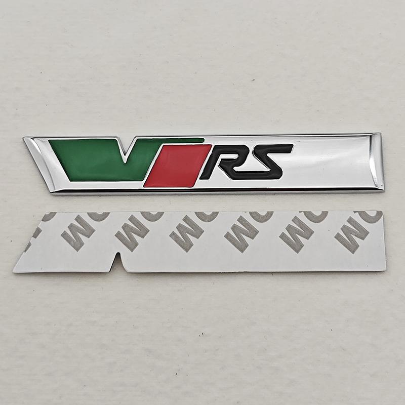 AAAJA1 NEW 3D Metal Car Letters Logo VRS Front Grille Side Fender Trunk Badge Label For Skoda VRS Sticker Emblem Auto Accessories
