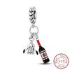 New Original 925 Sterling Silver Beads Charm Liquor Wine Series Clasp Pendant Fit Original Bracelet For Women DIY Jewelry Gift