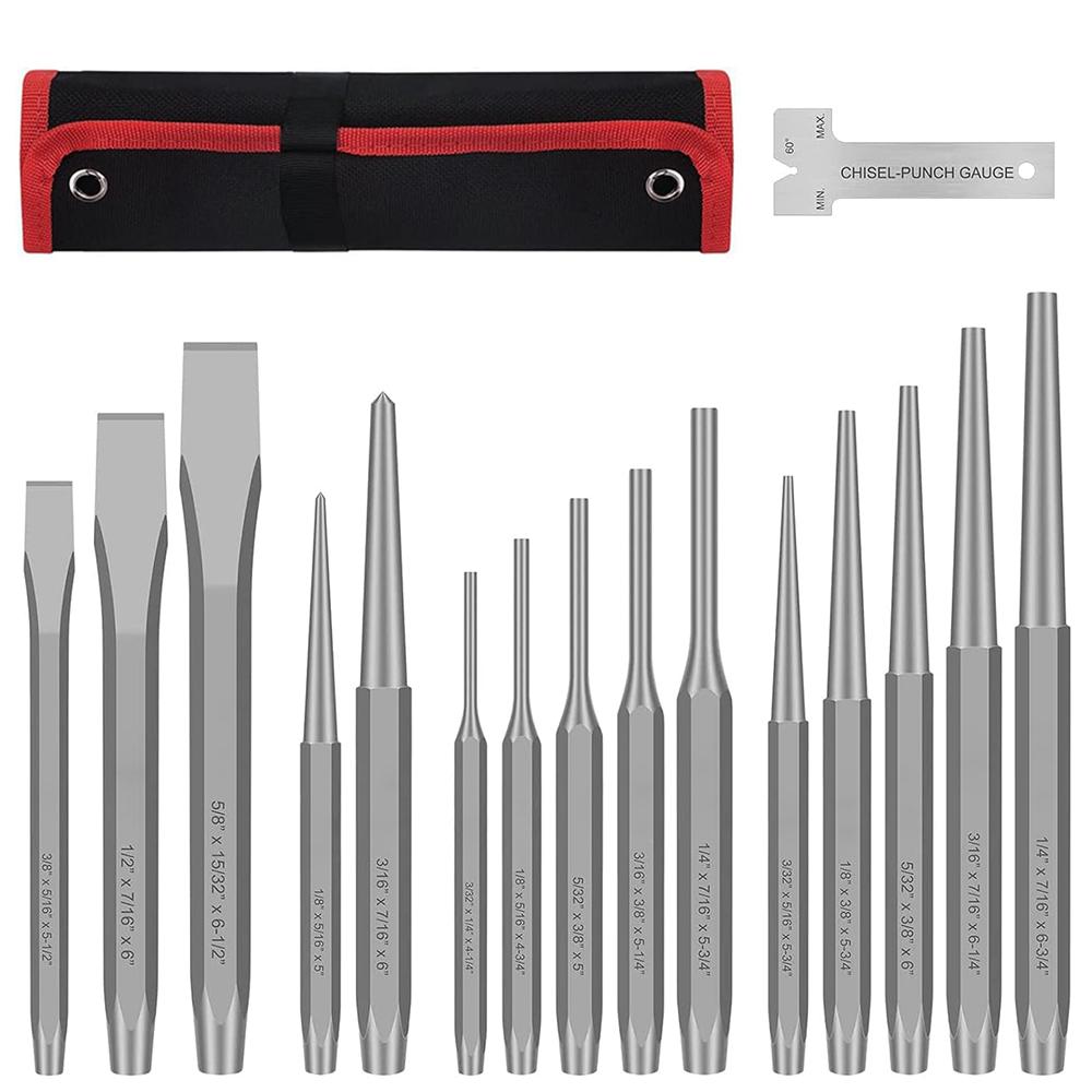 

Набор пуансонов и зубил 16 шт., Высококачественные зубила из CR-V, Бытовые инструменты для резки дерева/металла, для деревообработки/металлообработки 16pcs