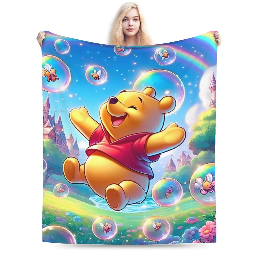 Winnie-the-Pooh Eeyore Blankets Fleece Summer Air Conditioning Cartoon Lightweight Thin Throw Blankets for Home Car Rug Piece