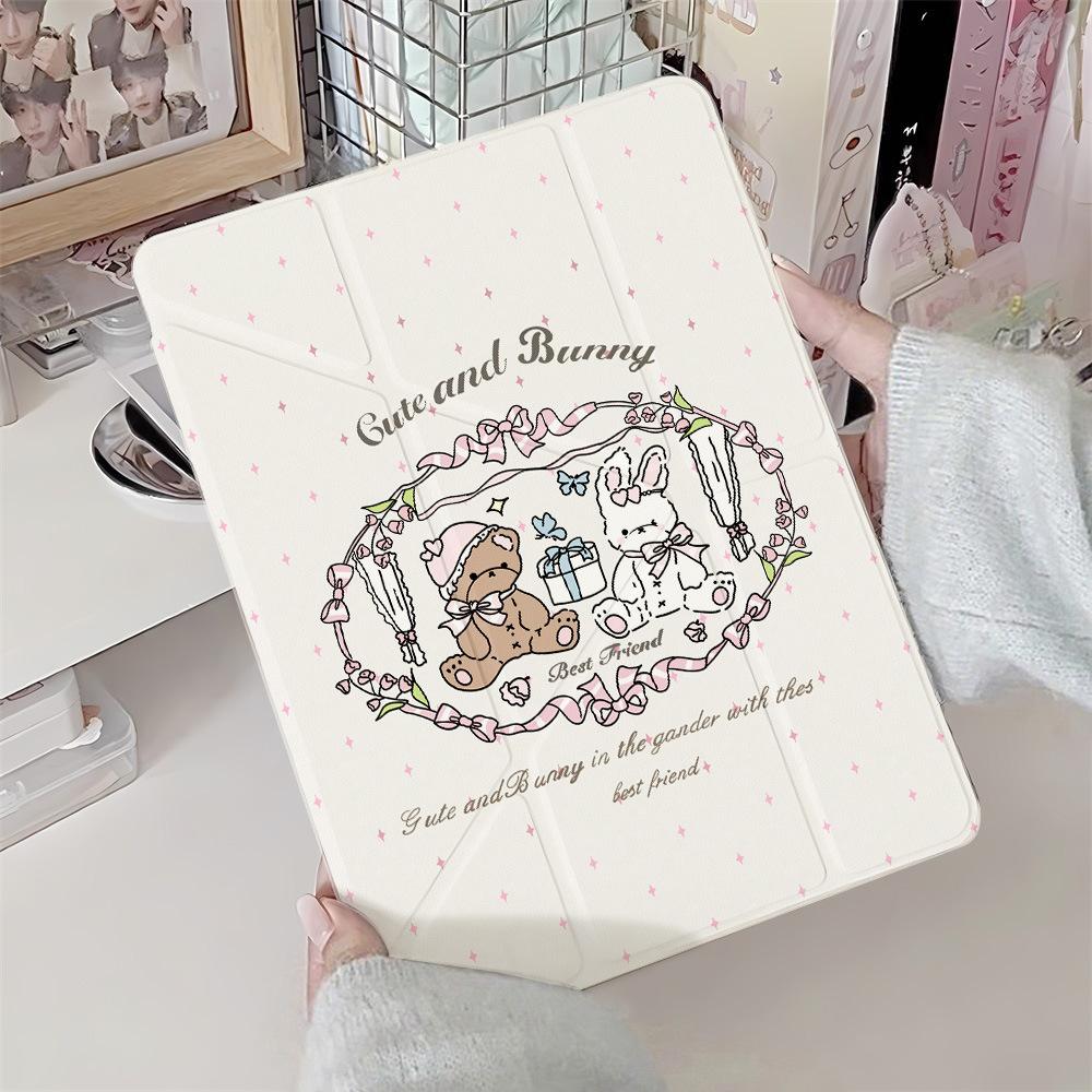 For iPad Pro 11 Gift Bear Rabbit Y Folding Sticker Flat Case Acrylic iPad Pro13 Factory