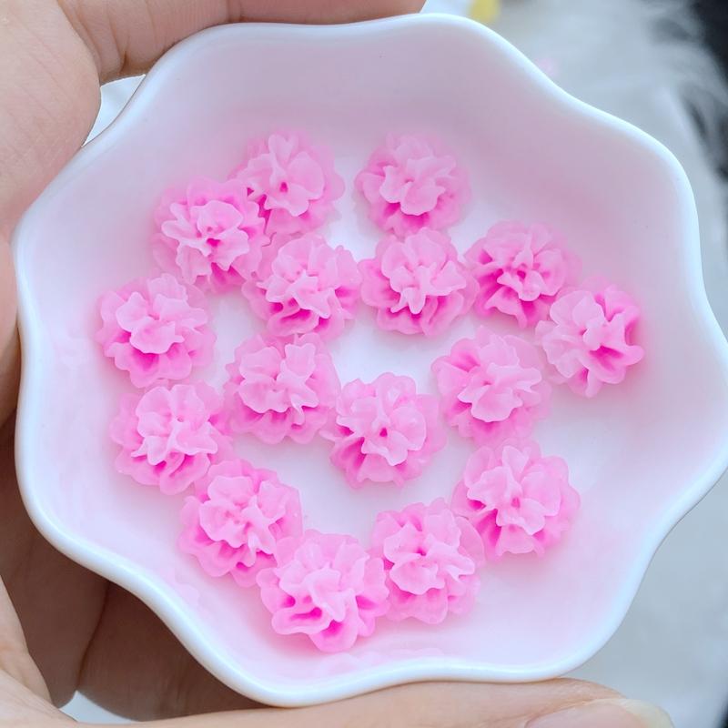 

60Pcs New Cute Resin 13mm Mini Colorful Flower Series Flat Back Manicure Parts Embellishments For Hair Bows Accessories