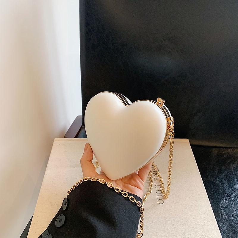 

Милая маленькая сумка в форме сердца для женщин на лето, новая модная сумка-коробка с цепочкой, сумка через плечо на одно плечо