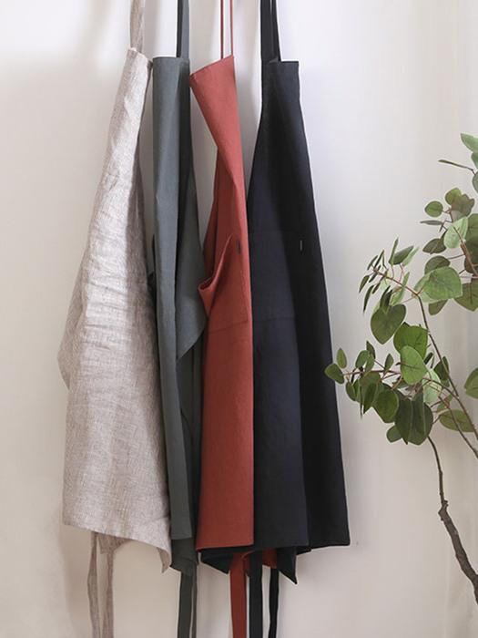 sosomoso Cotton Linen Apron Navy