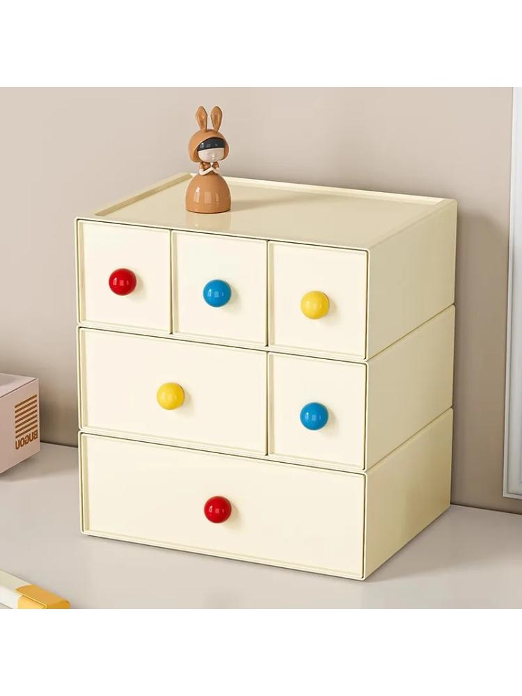 Dopamine Desktop Organizer Box Office Stationery Storage Drawer Student Grid Stackable Plastic Cubbyhole Utility Box
