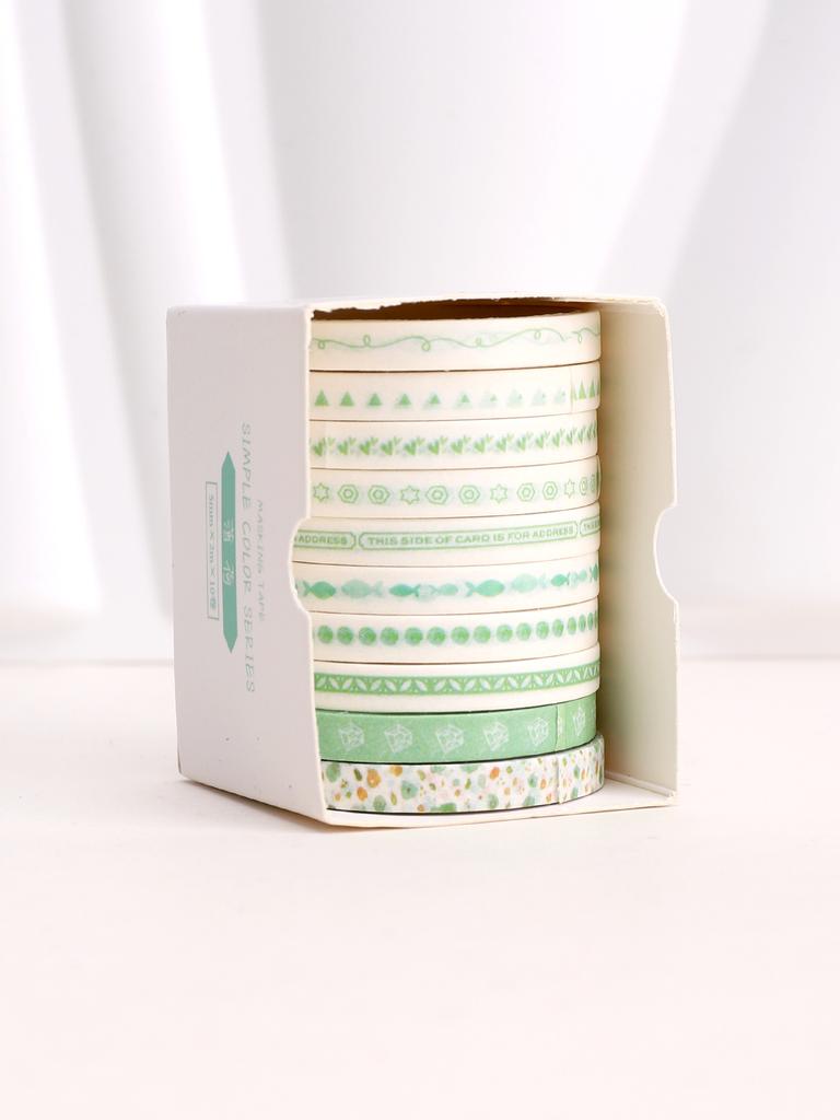 10rolls/box Split Line Washi Tape Decoration Washi Masking Tape Gift For Artists & Crafte Scrapbooking Stationary Supplies